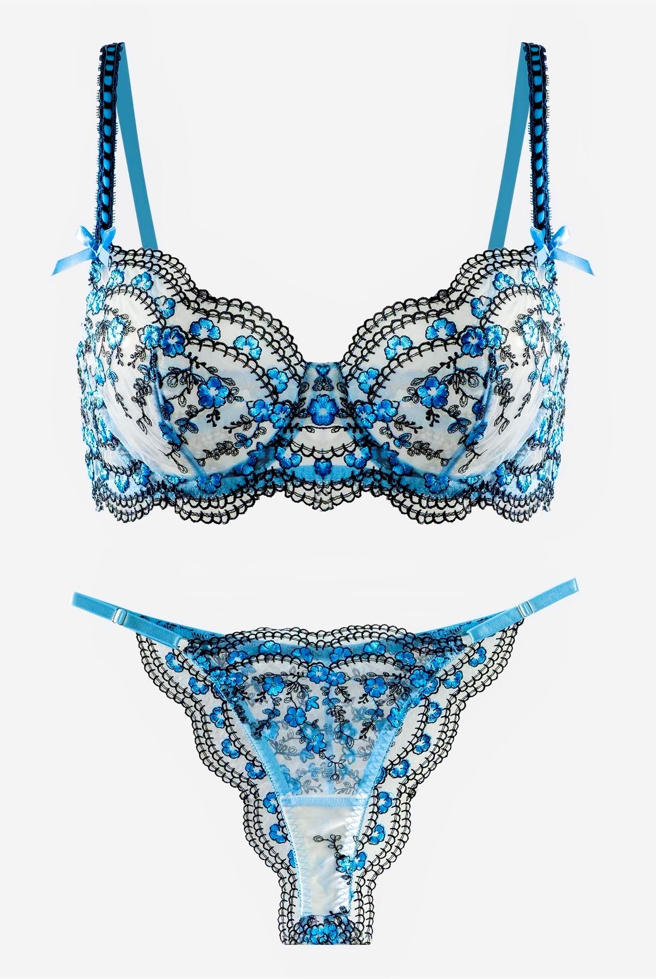 Blossom Delights Embroidery Lingerie Set