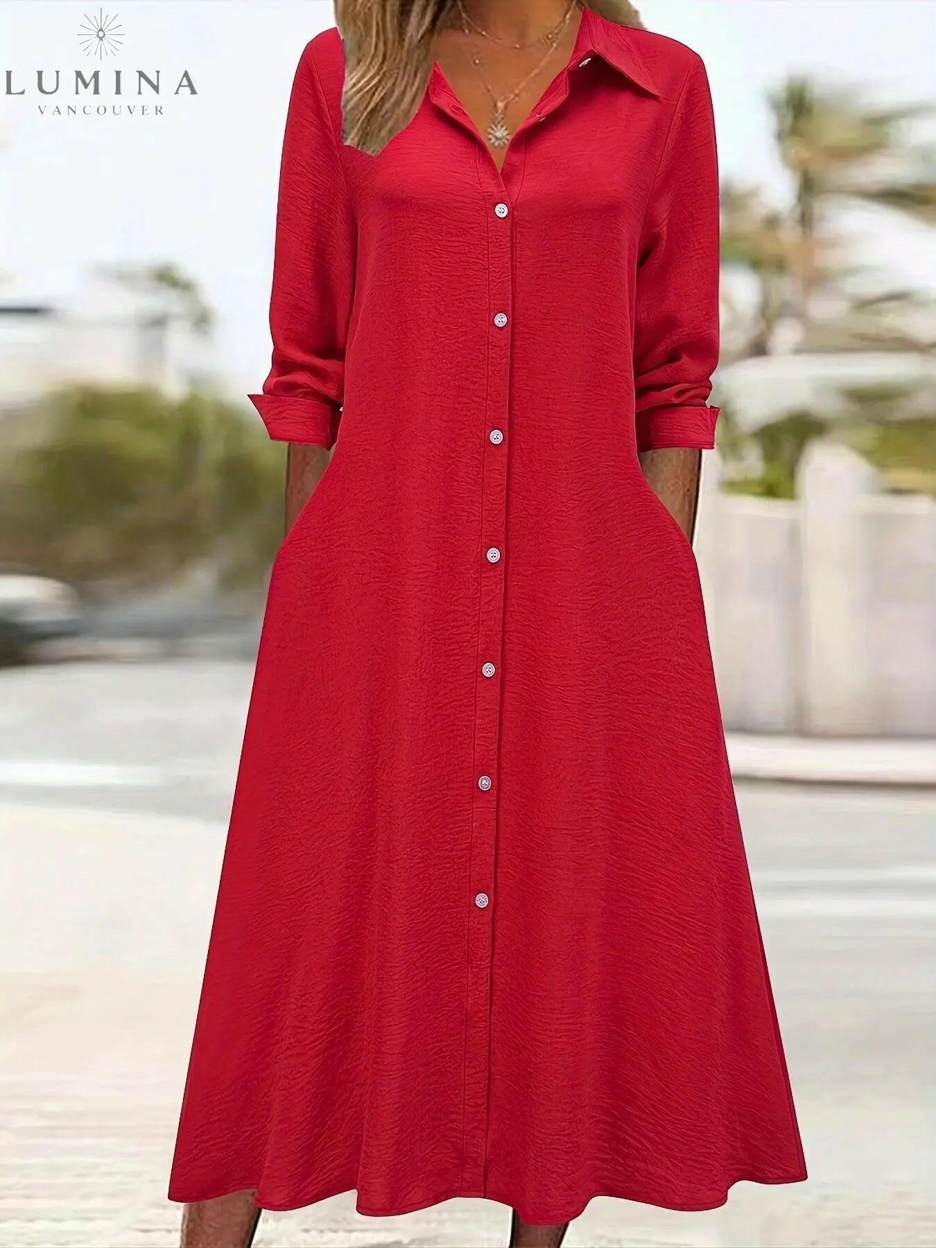 Charlotte - Button Front Shirt Dress