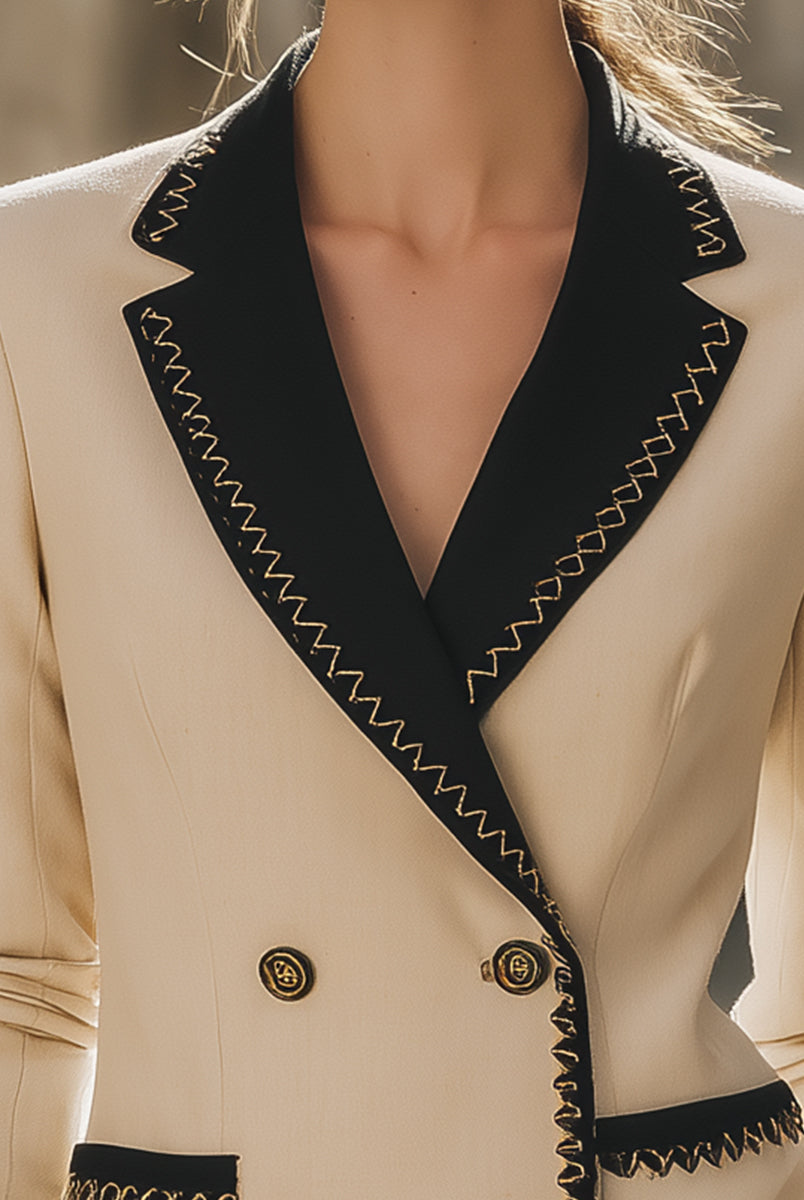 Elena | Blazer with Black Contrast Trim - Lumina Vancouver - Lumina Vancouver