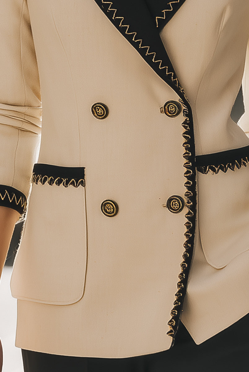 Elena | Blazer with Black Contrast Trim - Lumina Vancouver - Lumina Vancouver