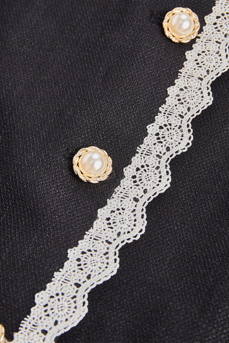 Elena | Blazer with Contrast Lace Trim - Lumina Vancouver - Lumina Vancouver