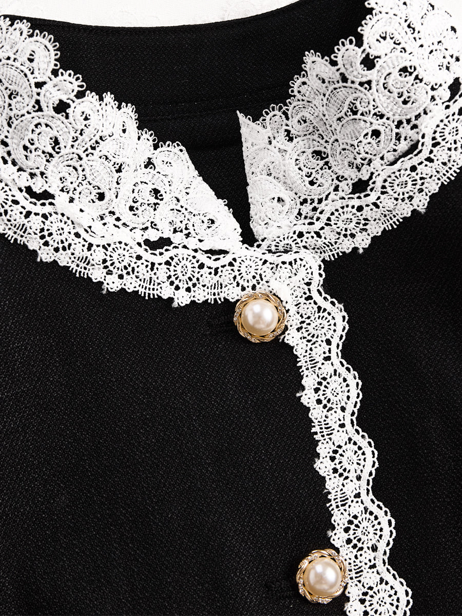 Luna | Pearl Button Blazer Lace Trim - Lumina Vancouver - Lumina Vancouver