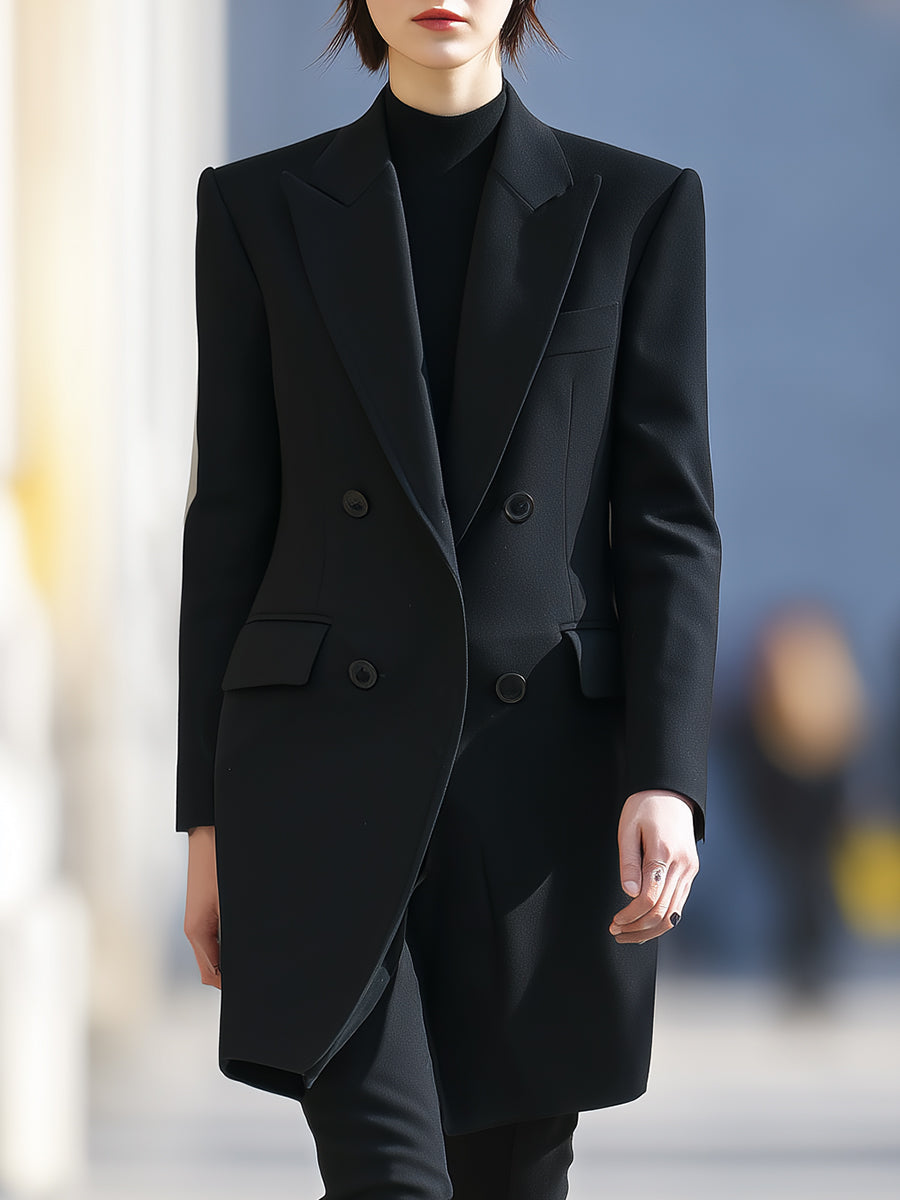 Noir | Double-Breasted Sculpted Blazer - Lumina Vancouver - Lumina Vancouver