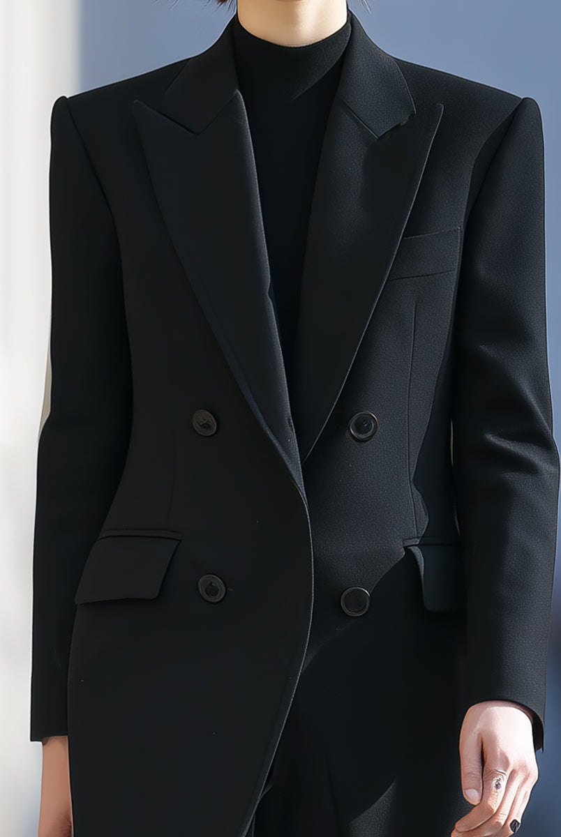 Noir | Double-Breasted Sculpted Blazer - Lumina Vancouver - Lumina Vancouver