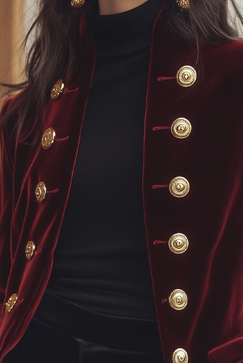 Isabelle | Velvet Jacket Gold Accents - Lumina Vancouver - Lumina Vancouver