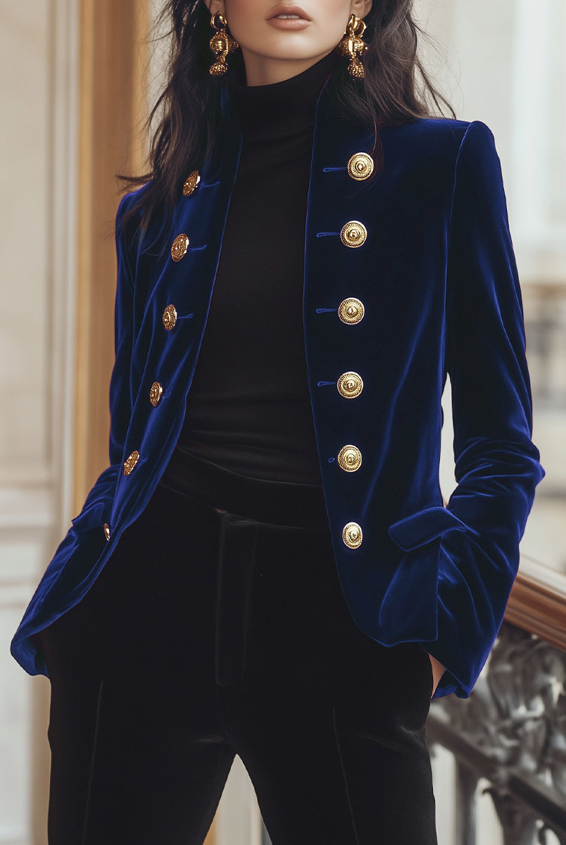 Isabelle | Velvet Jacket Gold Accents - Lumina Vancouver - Lumina Vancouver
