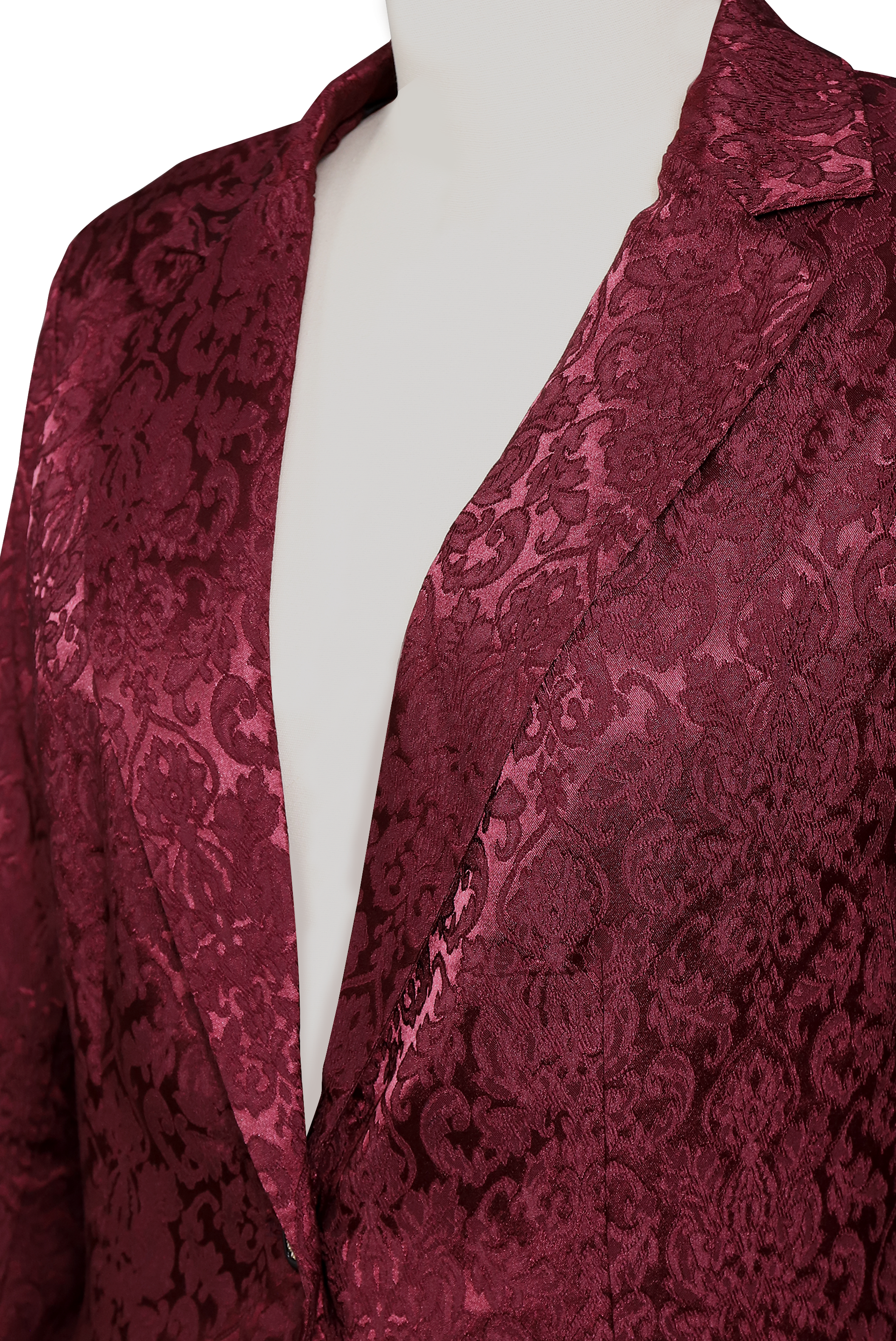 Luna | Burgundy Jacquard Satin Blazer - Lumina Vancouver - Lumina Vancouver