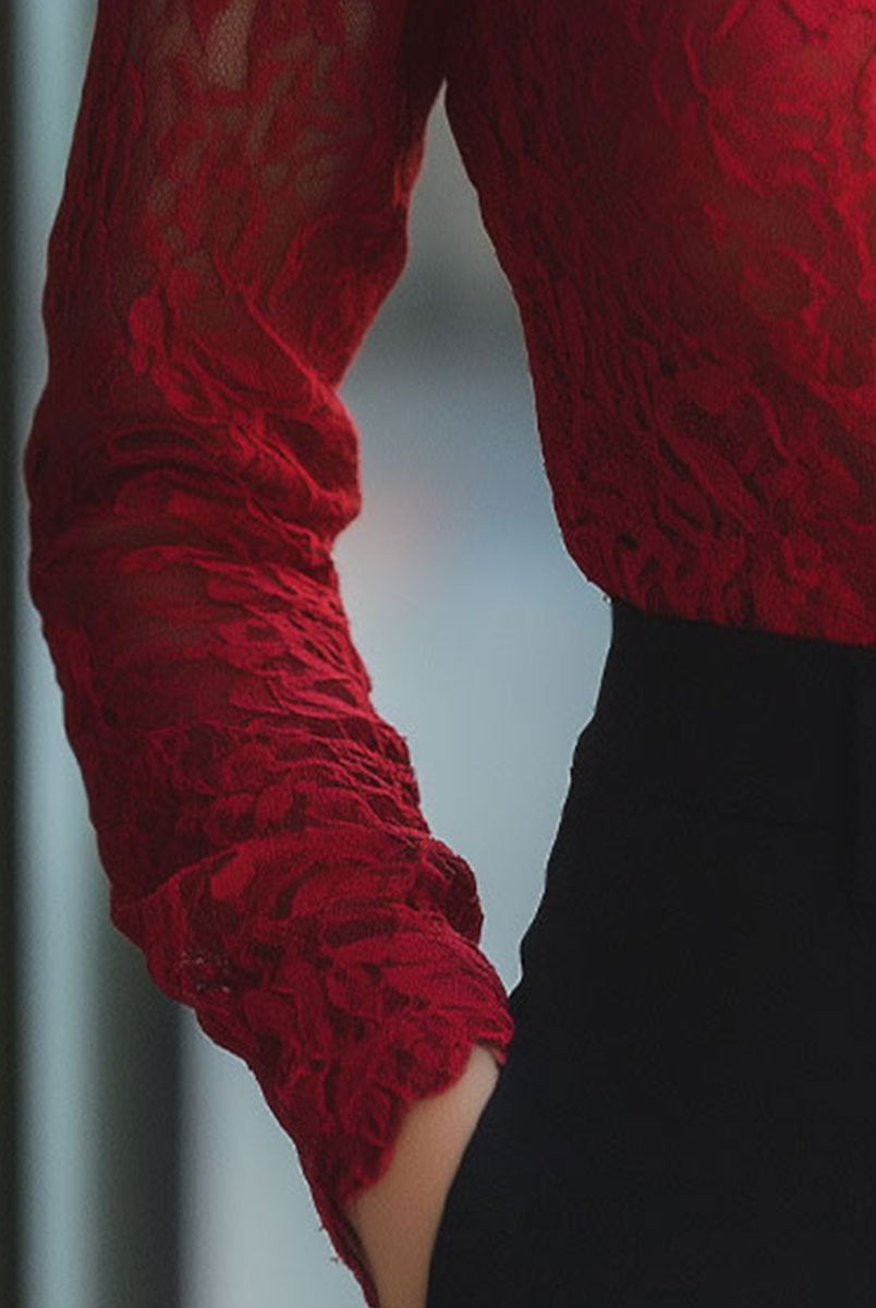 Isabelle | Floral Lace High Neck Blouse - Lumina Vancouver - Lumina Vancouver