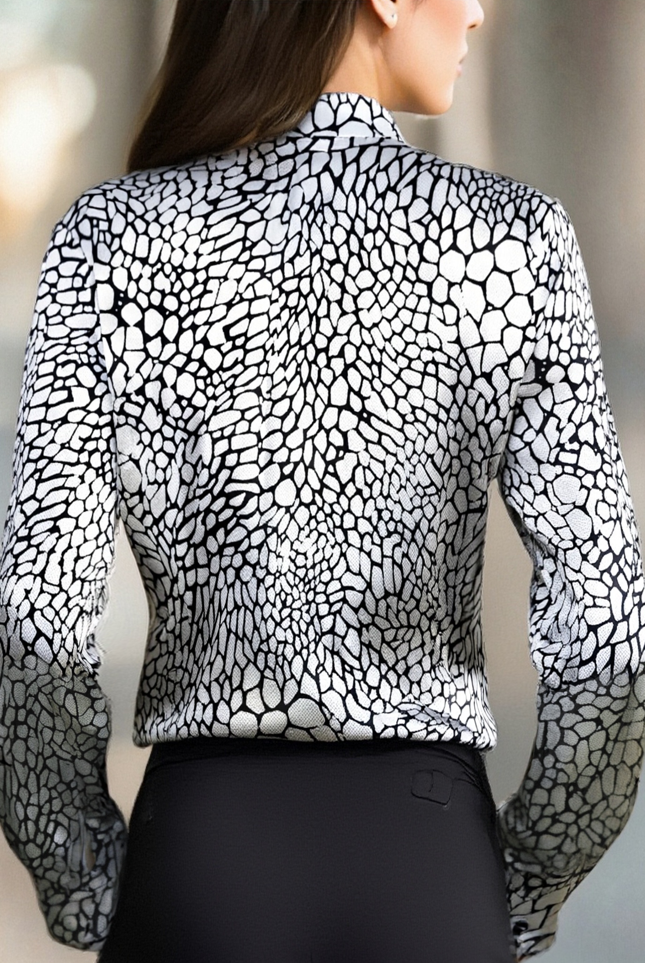 Luna | Satin Snake Printed Blouse - Lumina Vancouver - Lumina Vancouver