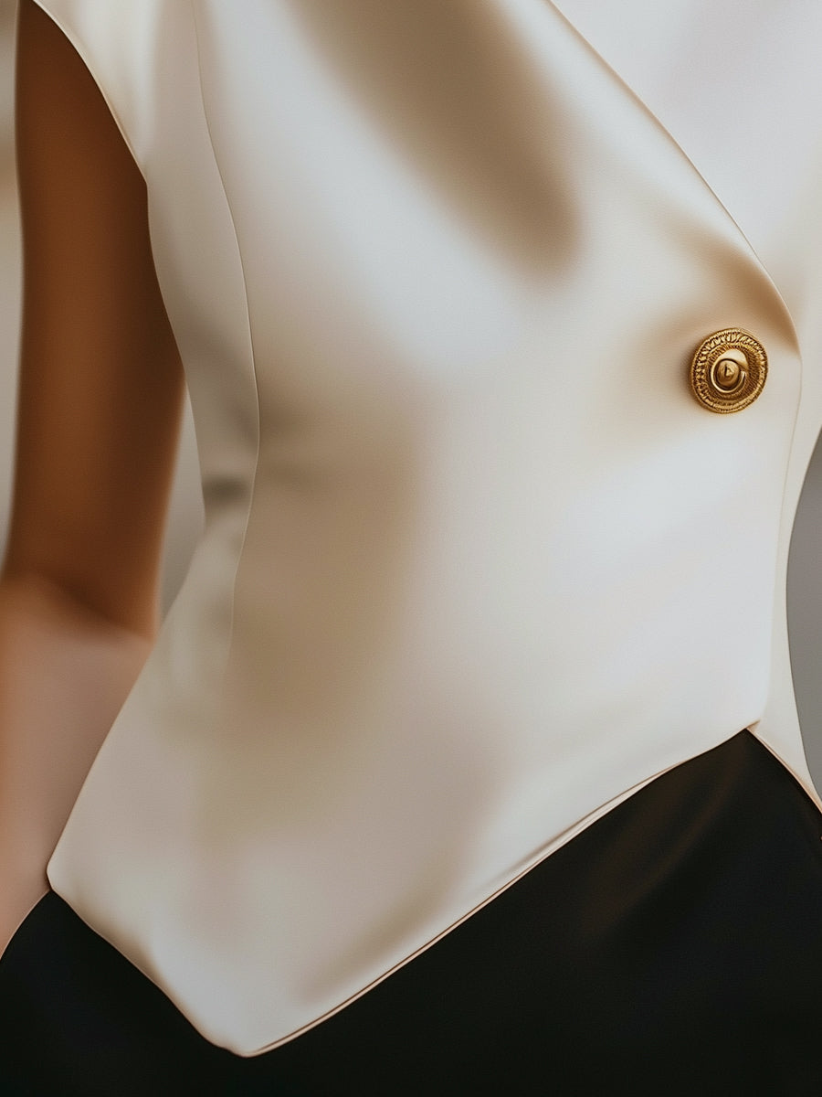 Isabelle | Cap Sleeve Satin Wrap Blouse - Lumina Vancouver - Lumina Vancouver