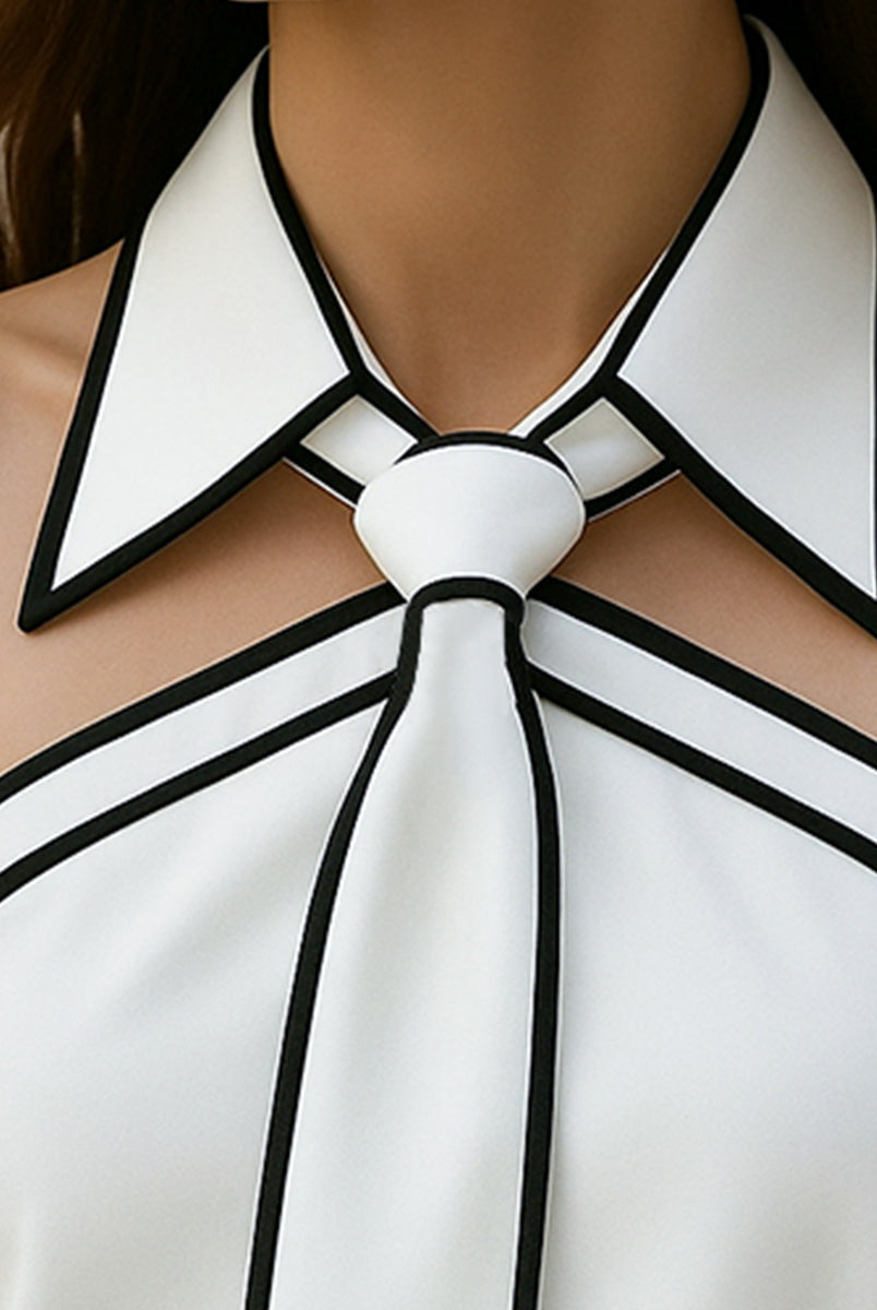 Lily | Halter Blouse Contrast Trim - Lumina Vancouver - Lumina Vancouver