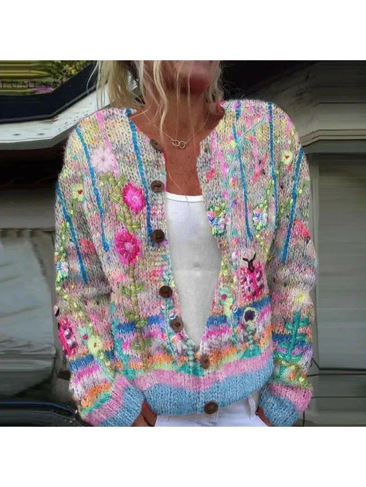 Sanne | Elegant cardigan with floral print