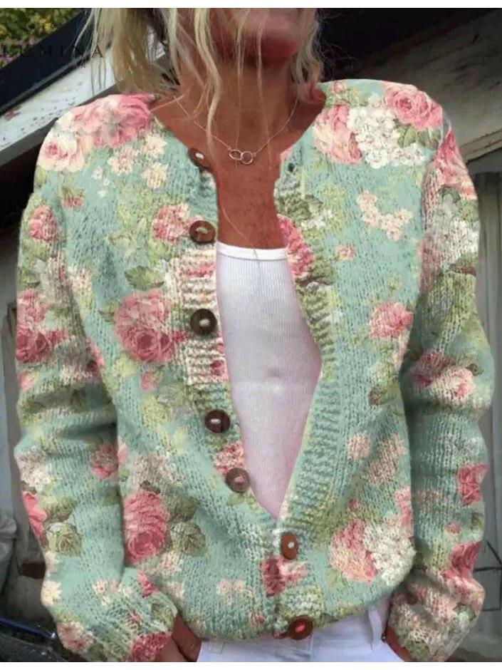 Sanne | Elegant cardigan with floral print