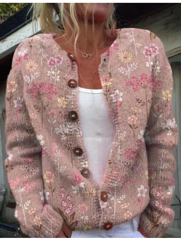 Sanne | Elegant cardigan with floral print