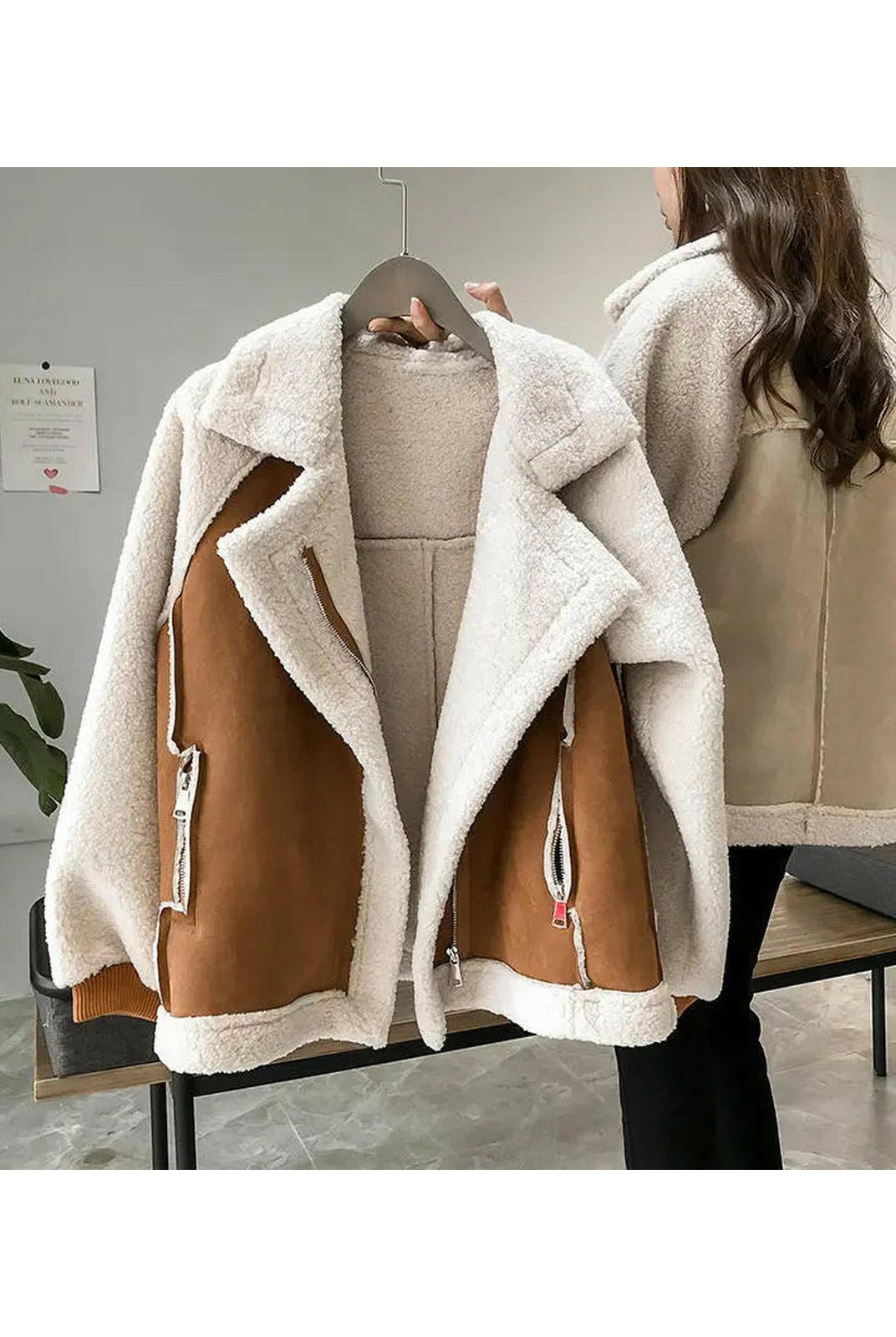 Erin ™ | Stylish Faux Shearling Zip-Up Jacket