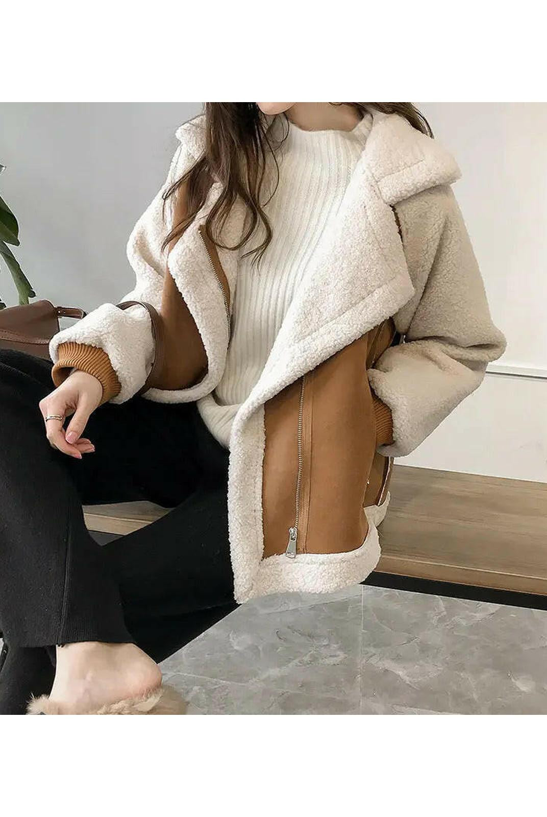 Erin ™ | Stylish Faux Shearling Zip-Up Jacket