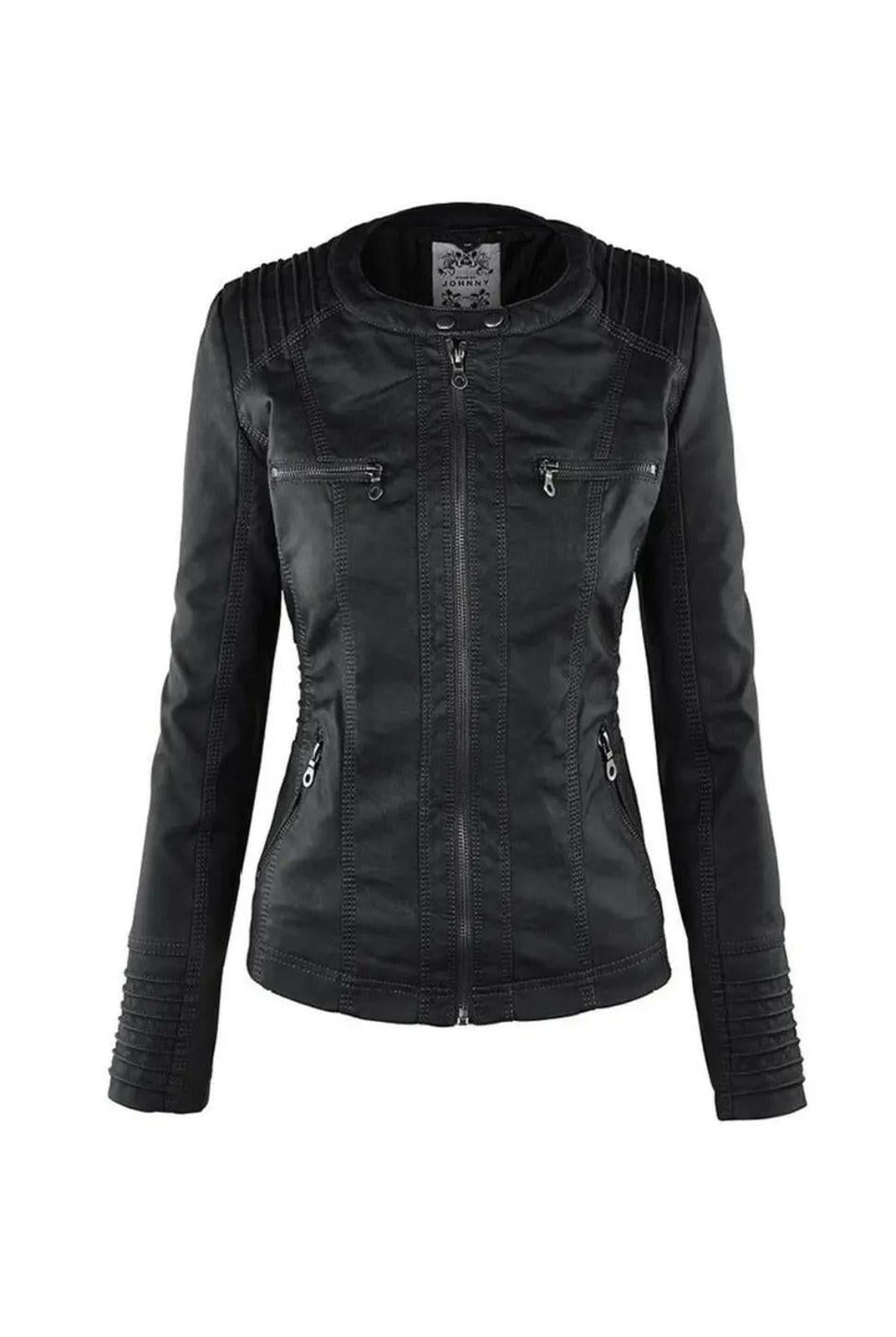 Olivia™ | Waterproof Women's Leather Jacket with Hood