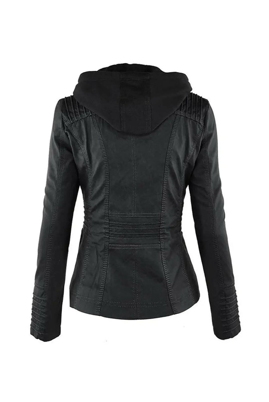 Olivia™ | Waterproof Women's Leather Jacket with Hood