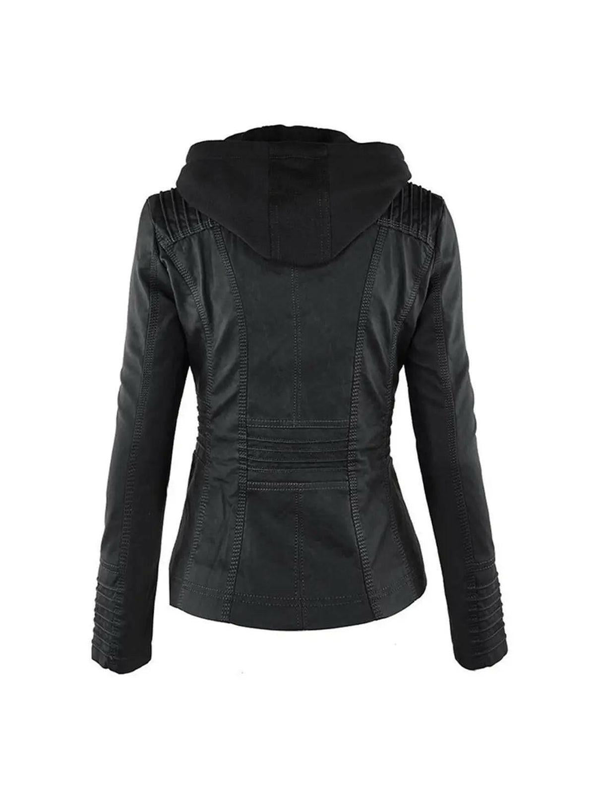Olivia™ | Waterproof Women's Leather Jacket with Hood