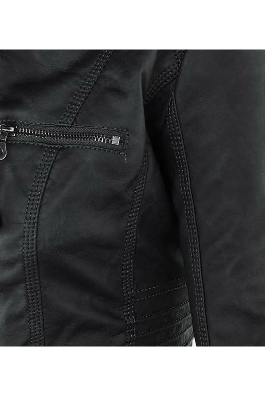 Olivia™ | Waterproof Women's Leather Jacket with Hood