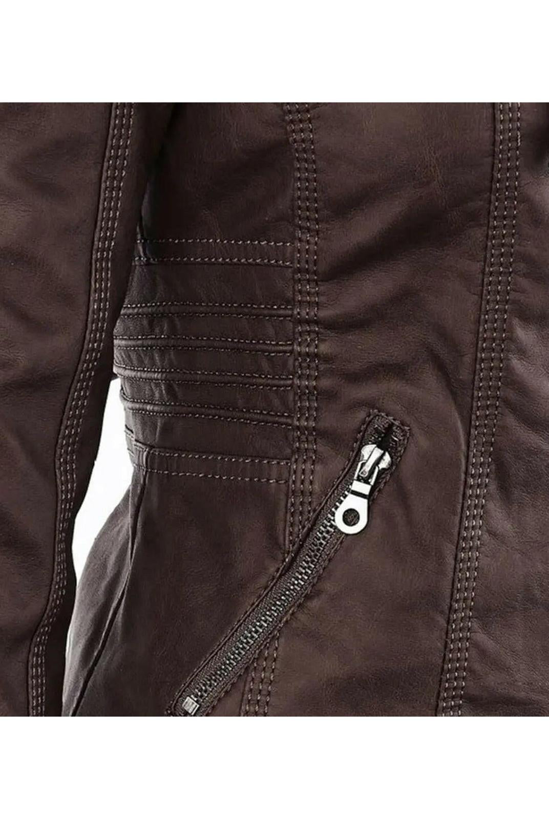 Olivia™ | Waterproof Women's Leather Jacket with Hood