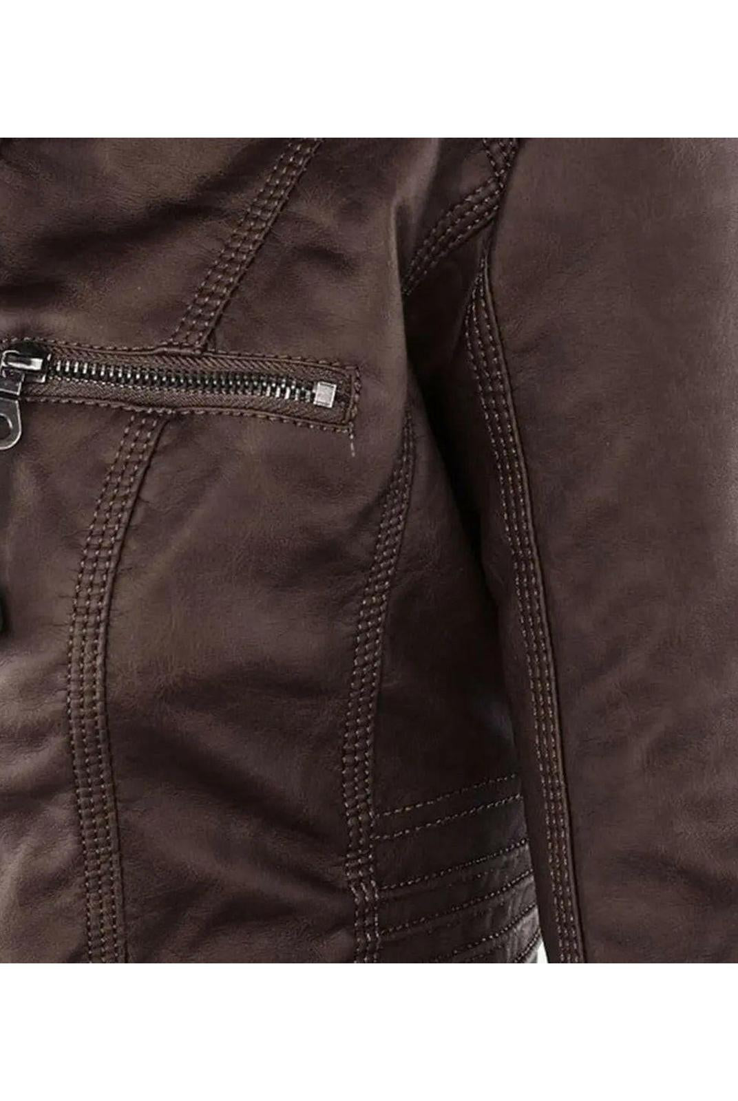 Olivia™ | Waterproof Women's Leather Jacket with Hood