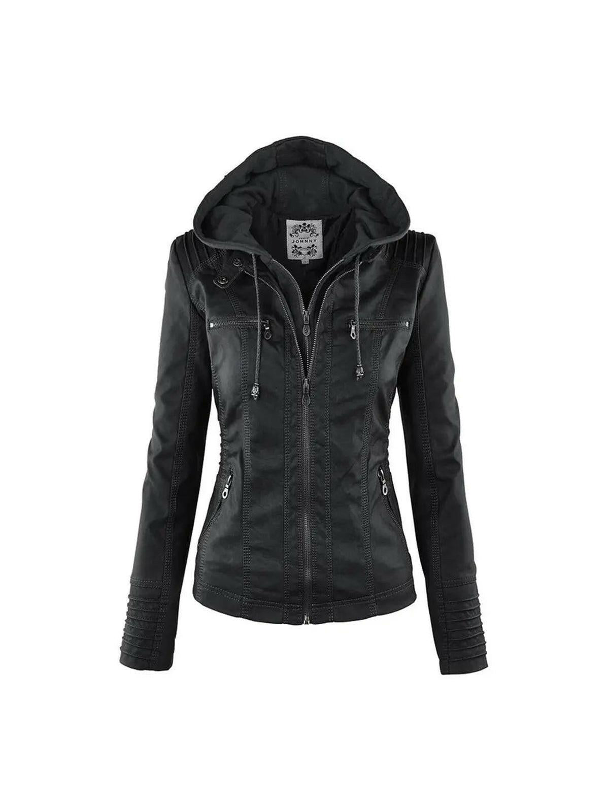 Olivia™ | Waterproof Women's Leather Jacket with Hood
