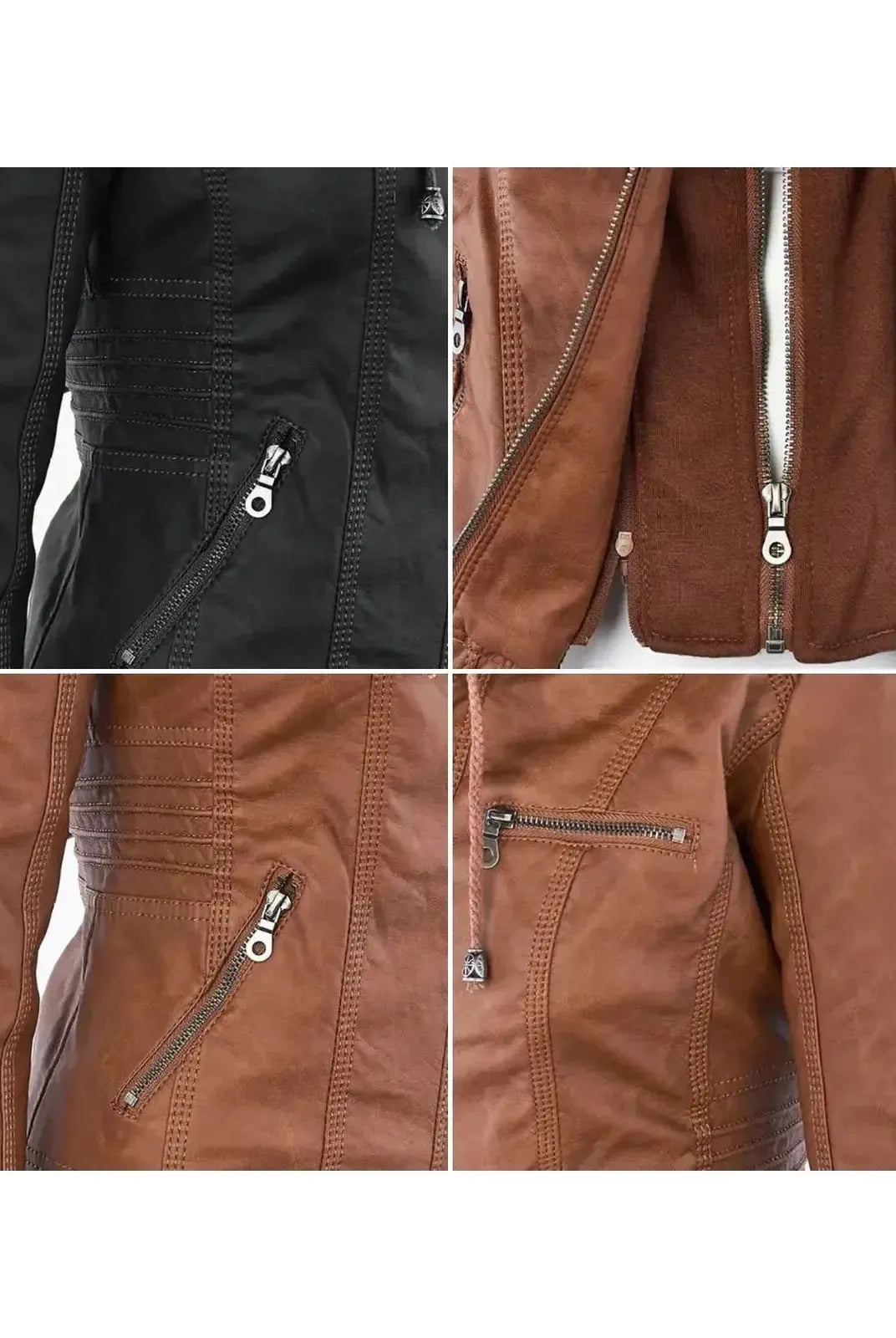 Olivia™ | Waterproof Women's Leather Jacket with Hood