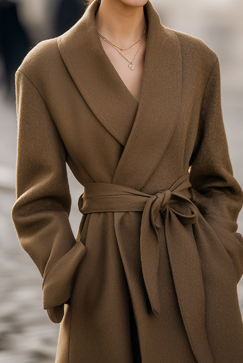 Elena | Belted Wrap Coat - Lumina Vancouver - Lumina Vancouver