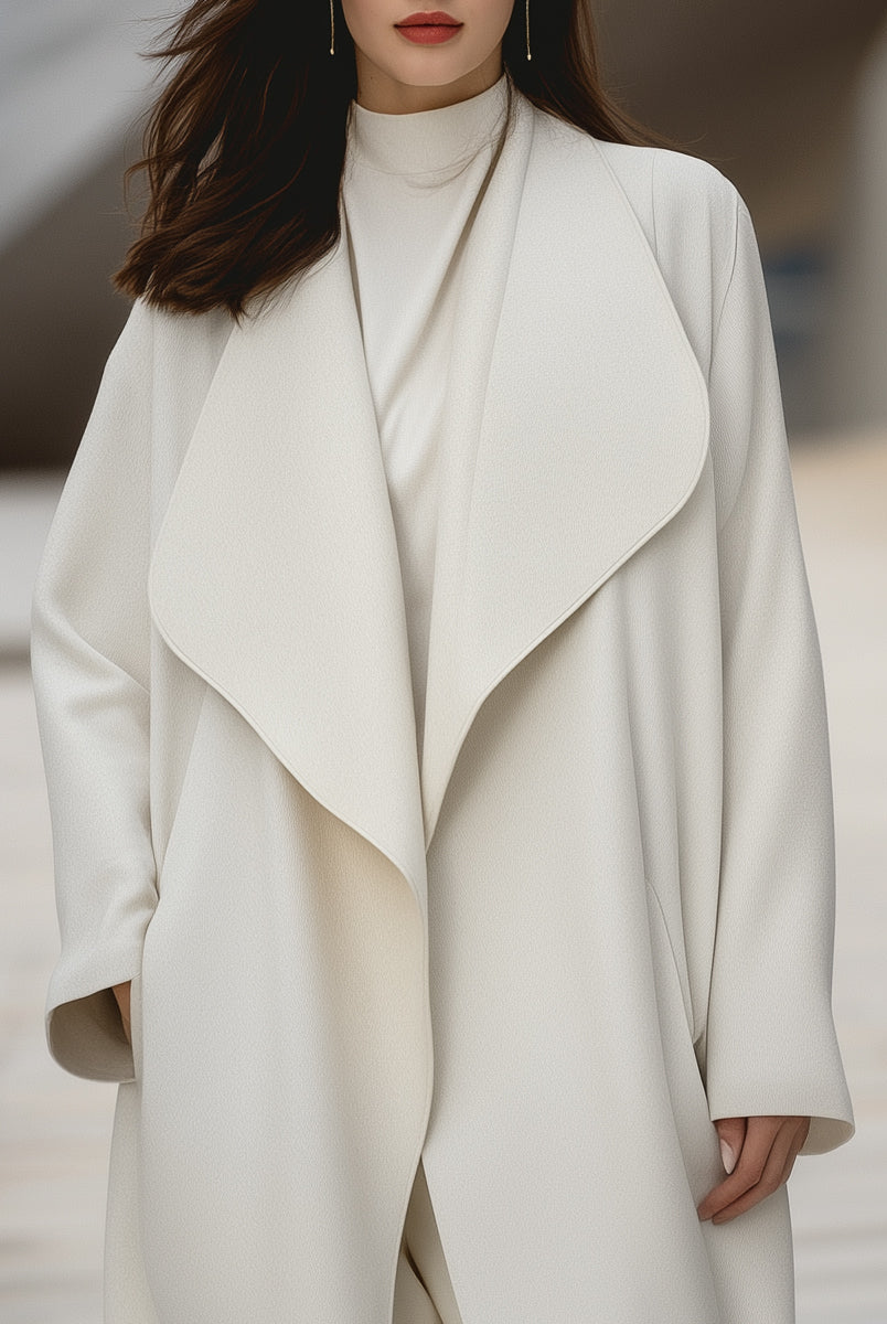 Aurora | Structured Draped Collar Wool Coat - Lumina Vancouver - Lumina Vancouver