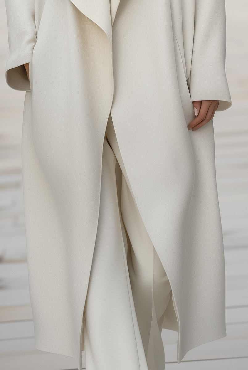 Aurora | Structured Draped Collar Wool Coat - Lumina Vancouver - Lumina Vancouver