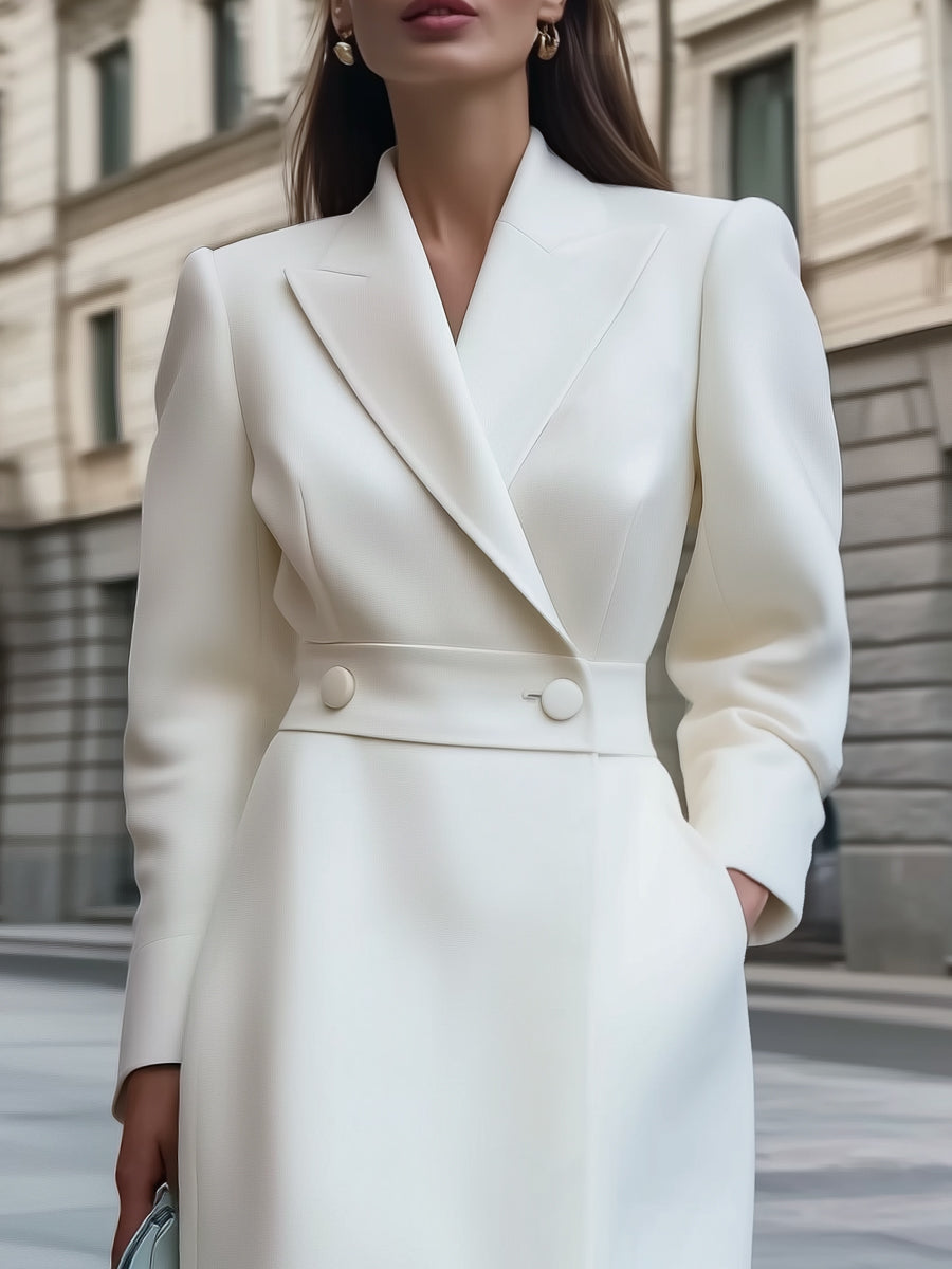 Chic | Double-Breasted Wool-Blend Coat Dress - Lumina Vancouver - Lumina Vancouver