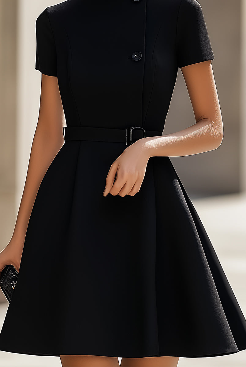 Isabelle | High Neck Belted Dress - Lumina Vancouver - Lumina Vancouver