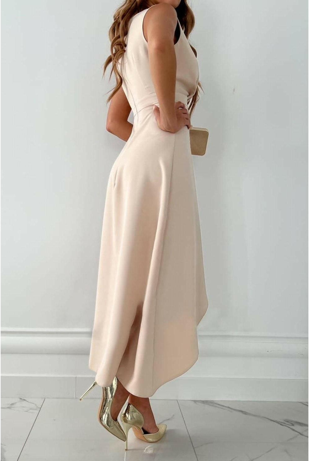 Mandy - Chic Wrap V-Neck Midi Dress