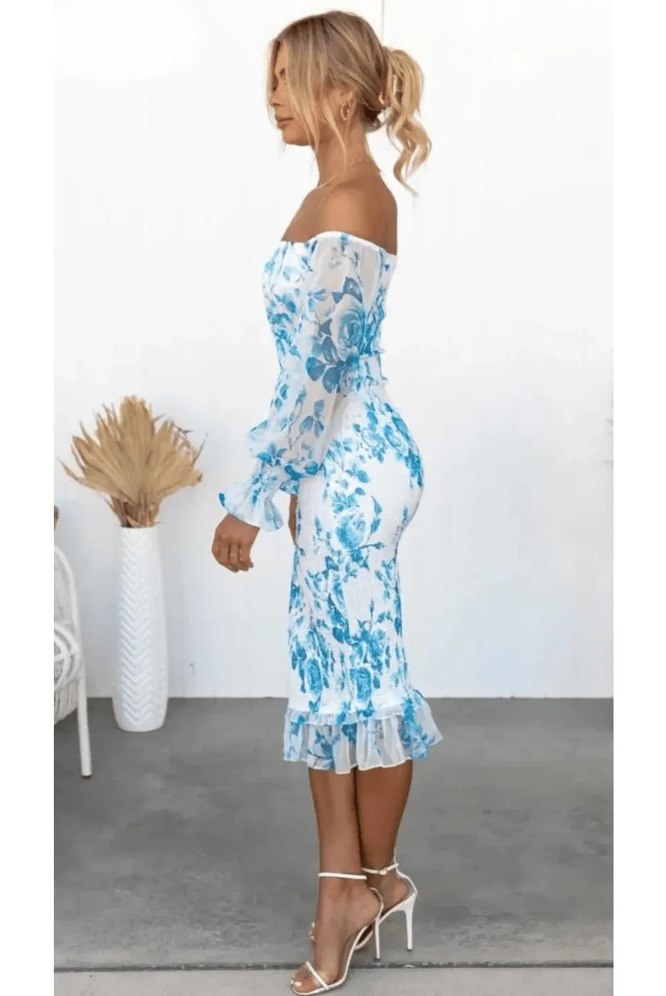 Dahlia - Stunning Off Shoulder Midi Dress