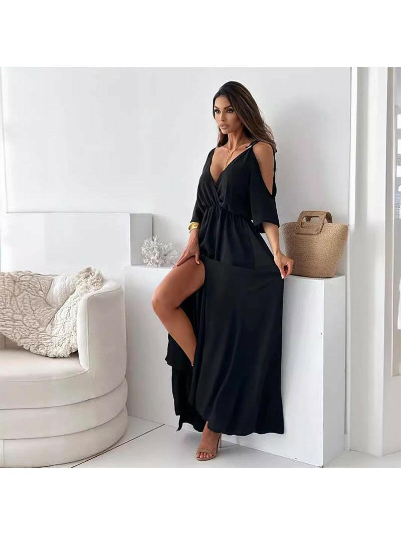 Billie - Trendy Slit Skirt V-Neck Maxi Dress