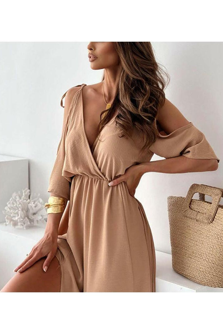 Billie - Trendy Slit Skirt V-Neck Maxi Dress
