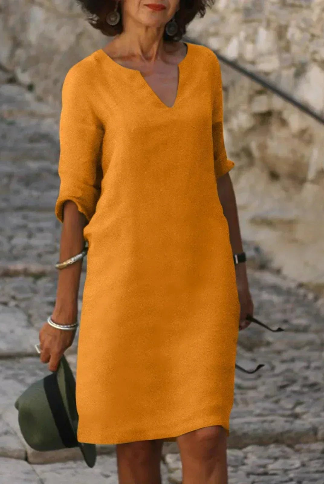 Beth™ - Relaxed V-Neck Dress
