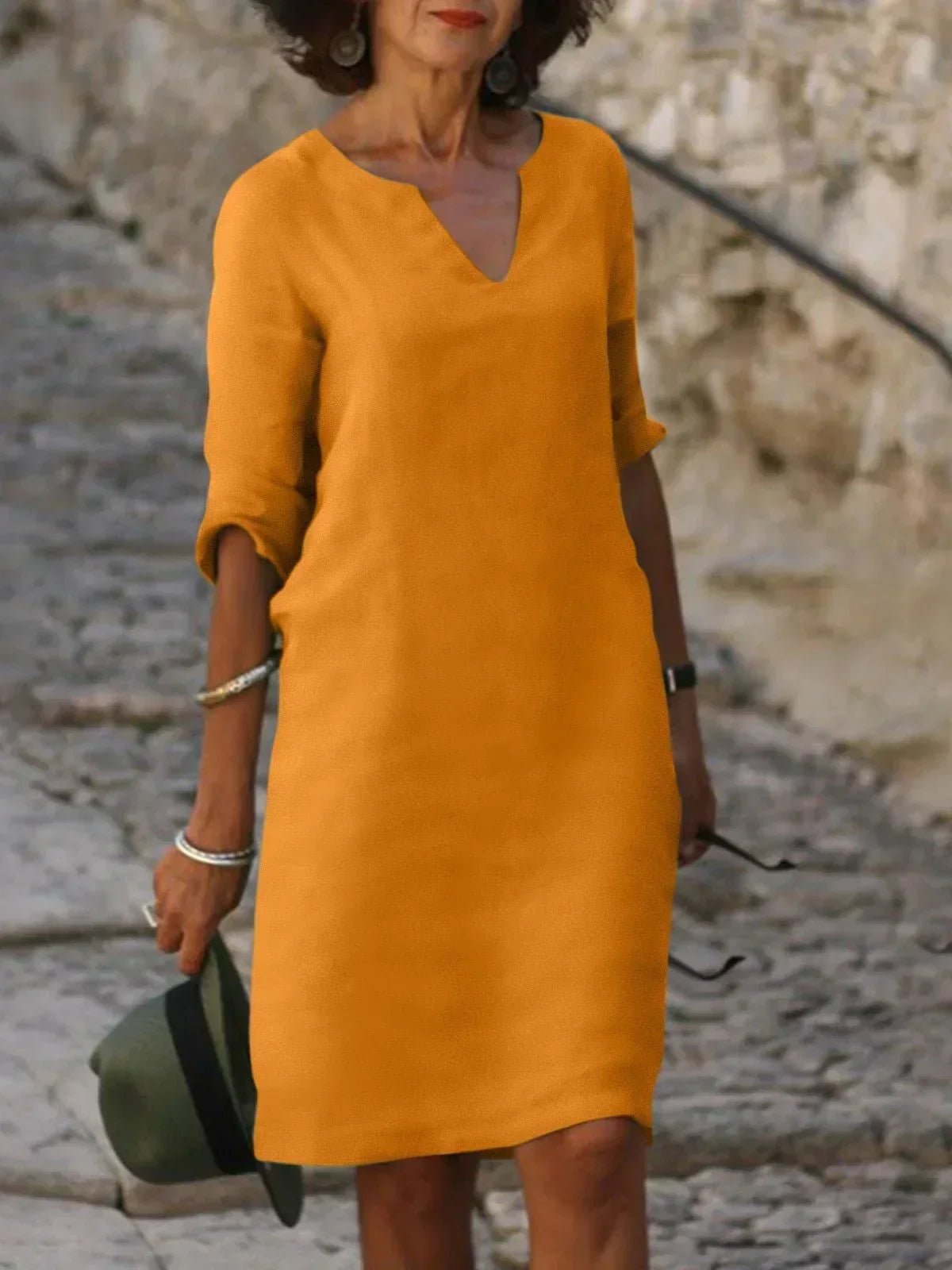 Beth™ - Relaxed V-Neck Dress