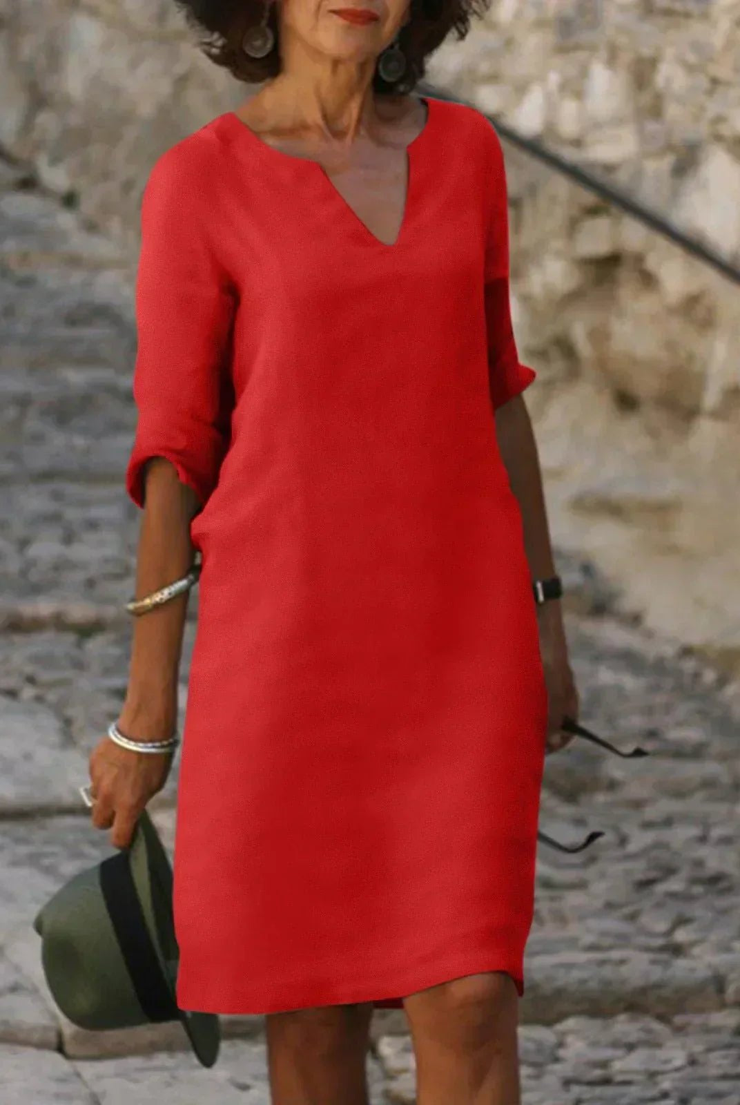 Beth™ - Relaxed V-Neck Dress
