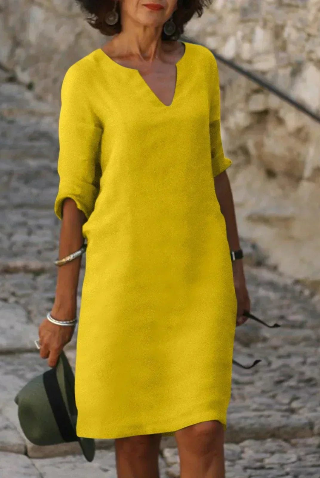 Beth™ - Relaxed V-Neck Dress