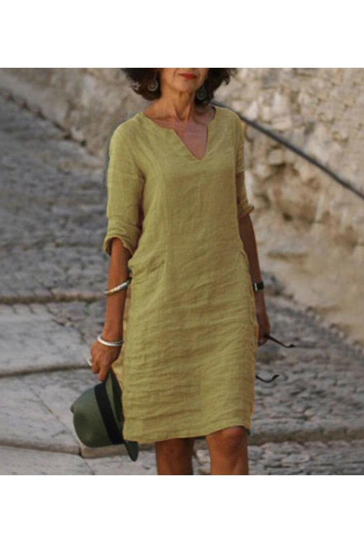 Beth™ - Relaxed V-Neck Dress