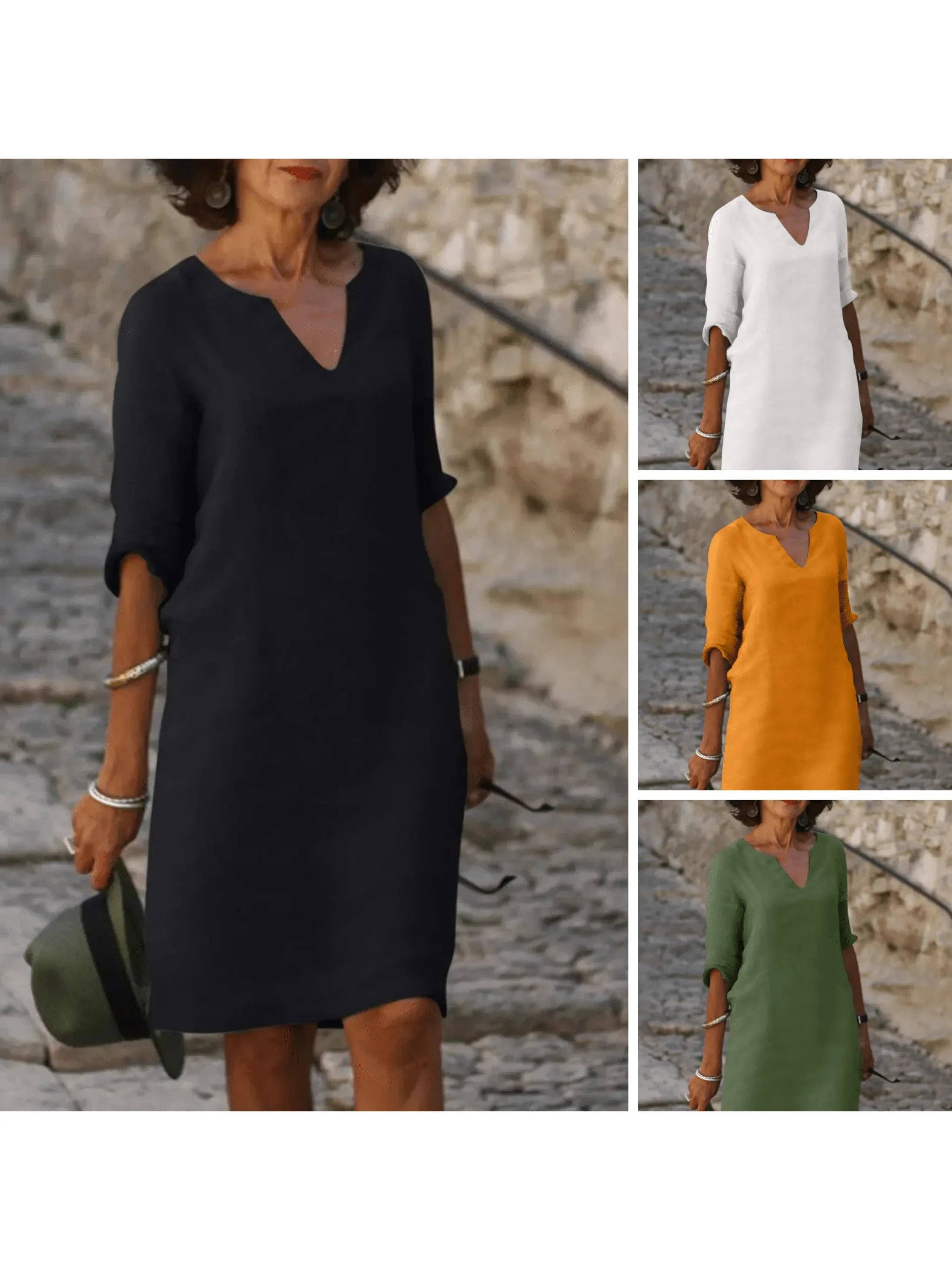 Beth™ - Relaxed V-Neck Dress