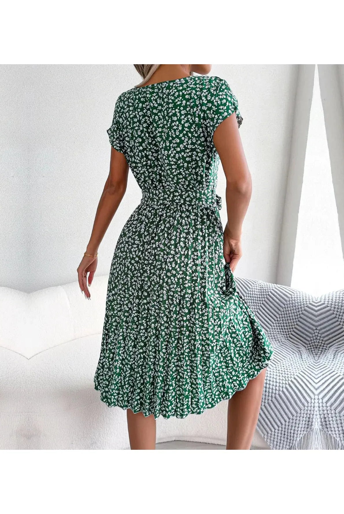 Anabelle™ - Floral Pleated Midi Dress