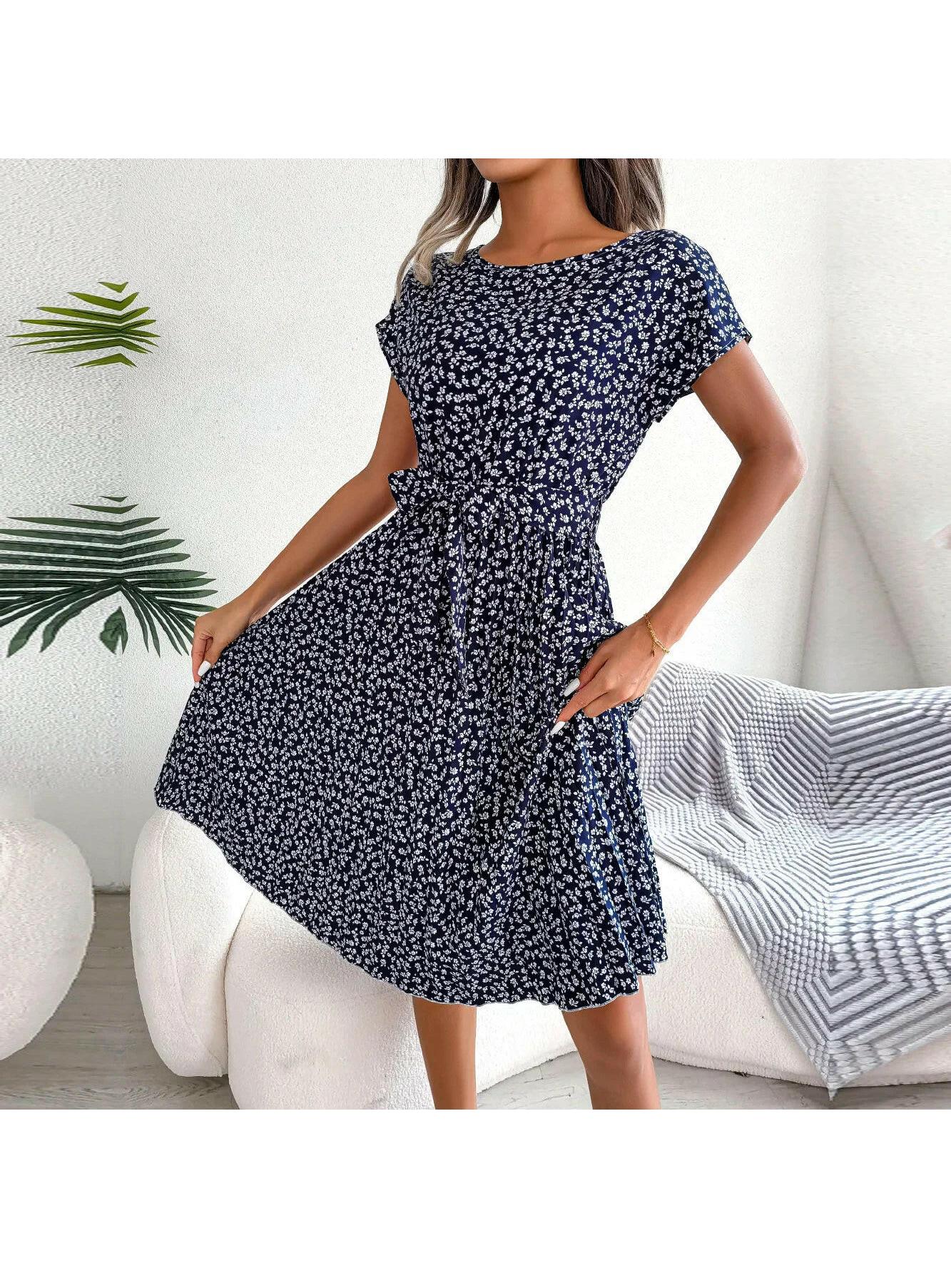 Anabelle™ - Floral Pleated Midi Dress