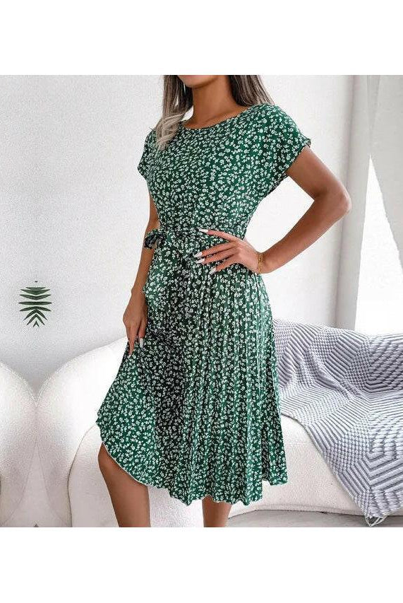 Anabelle™ - Floral Pleated Midi Dress