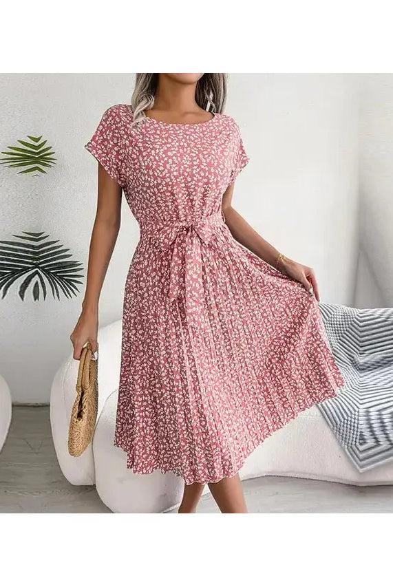 Anabelle™ - Floral Pleated Midi Dress