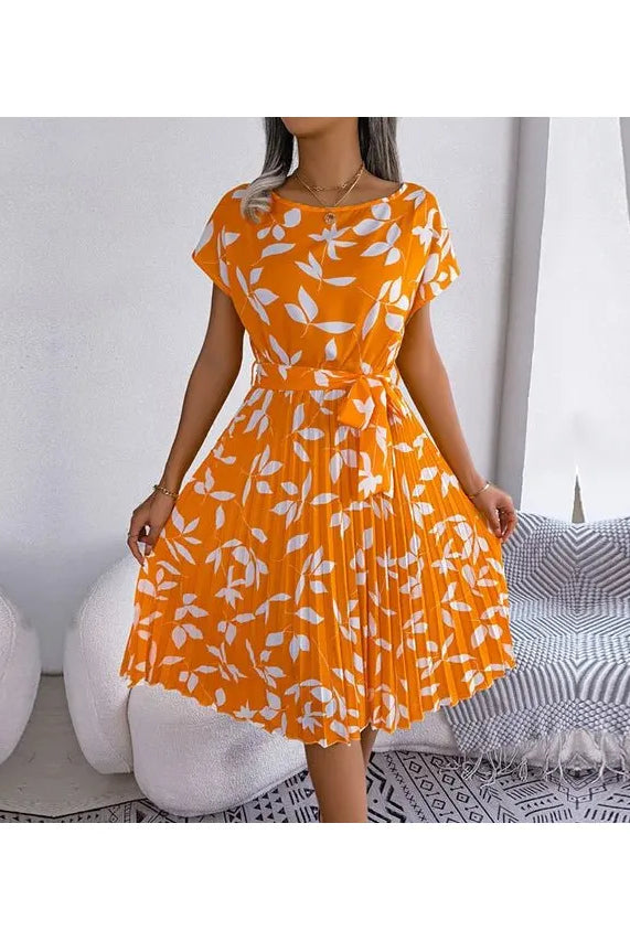 Anabelle™ - Floral Pleated Midi Dress