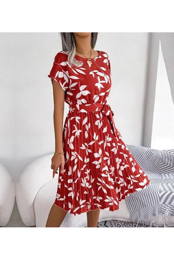Anabelle™ - Floral Pleated Midi Dress
