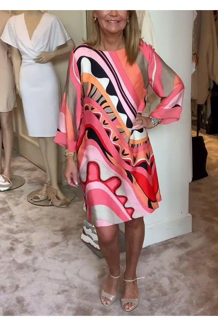 Mirabella™ - Vibrant Abstract Print Dress
